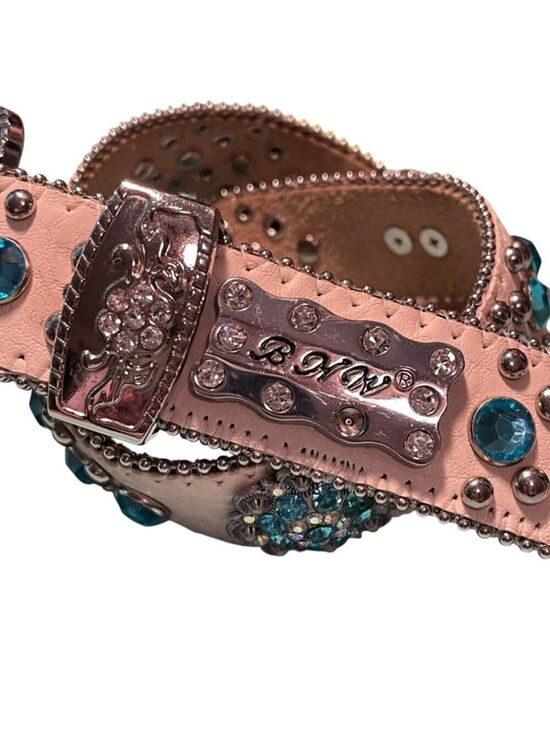 BHW Women’s Rhinestone Studded Leather Western Cowgirl Belt main image 5